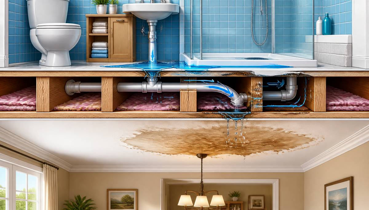 Why the Plumbing Problem Upstairs Can Appear on Your Ceiling Instead